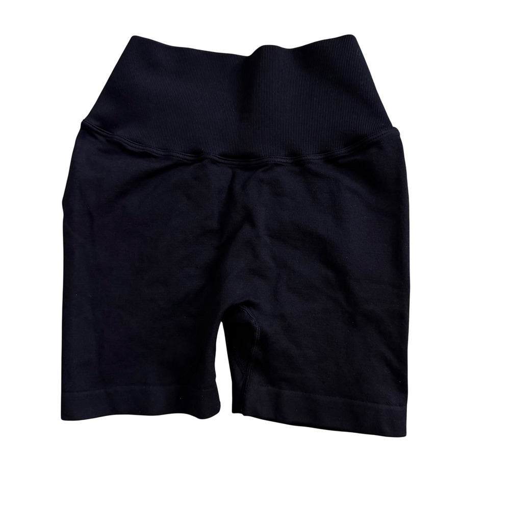 Spiritual Gangster High Waist Ruched Butt Seamless Bike Shorts Black XS S